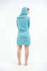 Sure Design Women's Tribal Skull Hoodie Dress Turquoise