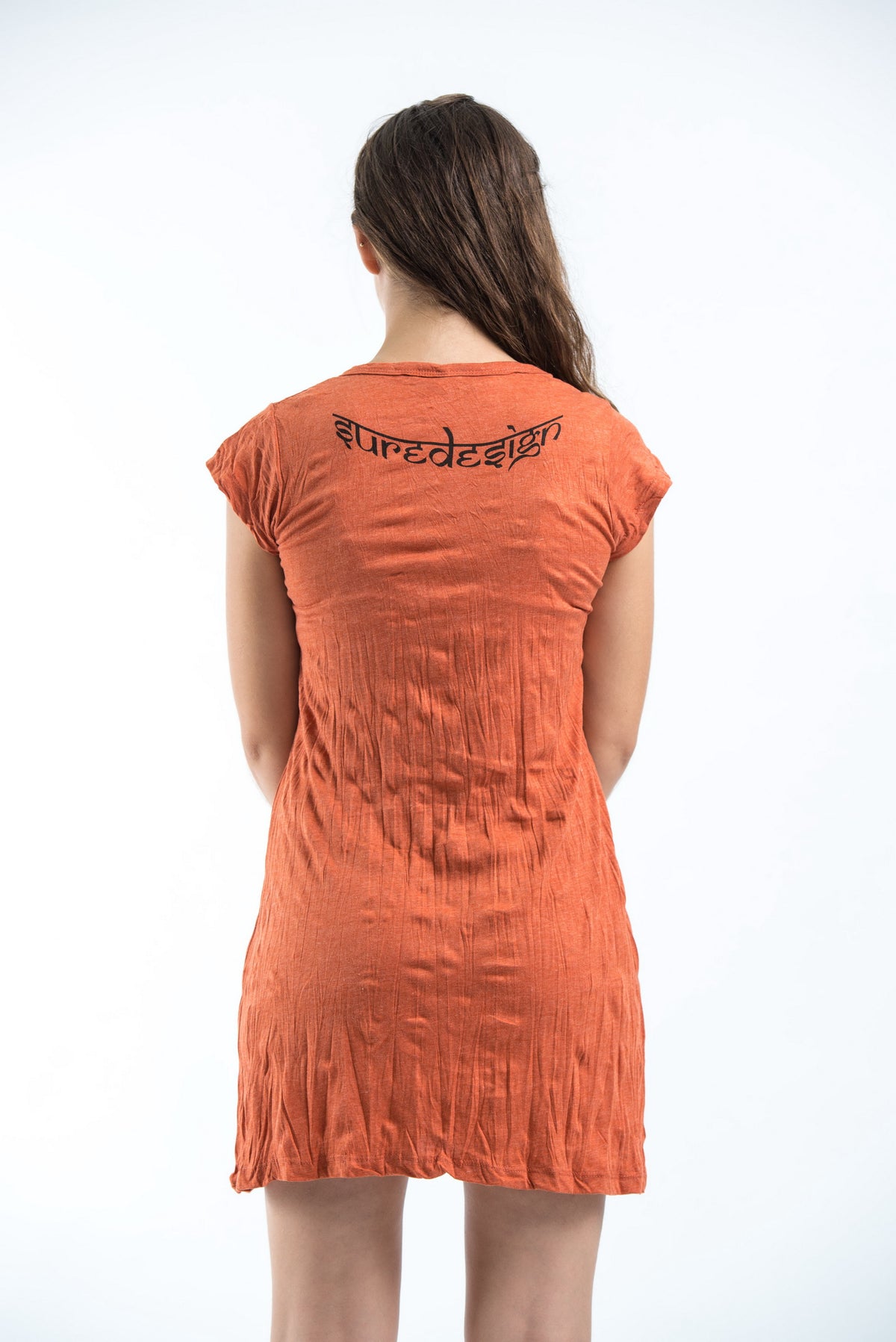 Sure Design Women's Ganesh Mantra Dress Orange
