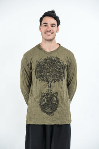Sure Design Unisex Celtic Tree Long Sleeve T-Shirt Green