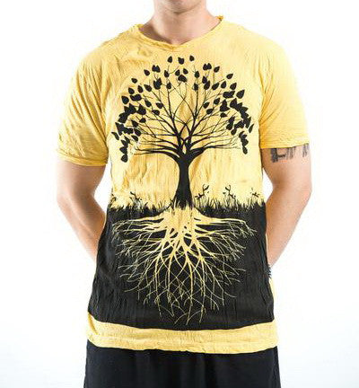 Sure Design Men's Tree Of Life T-Shirt Yellow