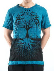 Sure Design Men's Tree Of Life T-Shirt Denim Blue