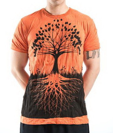 Sure Design Men's Tree of Life T-Shirt Orange