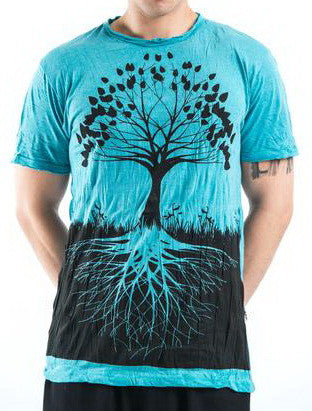 Sure Design Men's Tree Of Life T-Shirt Turquoise