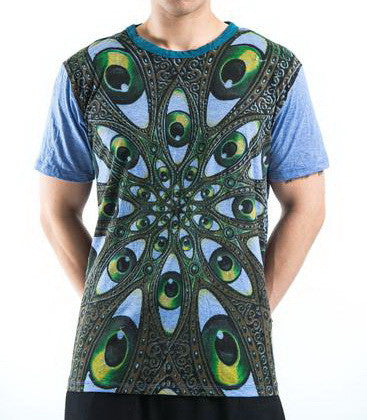 Sure Design Men's Eyes Of The World T-Shirt Blue