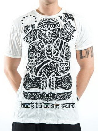 Sure Design Men's Tattoo Ganesh T-Shirt White