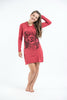 Sure Design Women's Ohm and Koi fish Hoodie Dress Red