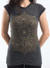 Sure Design Women's Lotus Mandala T-Shirt Gold On Black