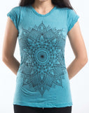 Wholesale Sure Design Women's Lotus Mandala T-Shirt Turquoise - $9.00