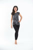 Sure Design Women's Om Tree T-Shirt Silver on Black