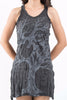 Sure Design Women's Om Tree Tank Dress Silver on Black
