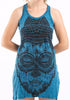 Sure Design Women's Buddha Head Tank Dress Denim Blue