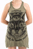 Sure Design Women's Three Eyed Cat Tank Dress Green