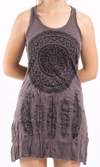 Sure Design Women's Dreamcatcher Tank Dress Brown
