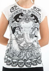 Sure Design Women's Batman Ganesh T-Shirt White