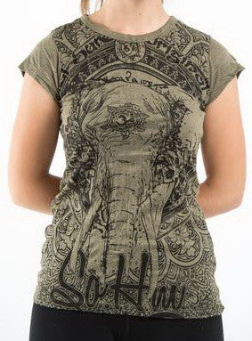 Sure Design Women's Wild Elephant T-Shirt Green