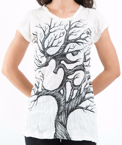 Sure Design Women's Om Tree T-Shirt White