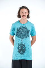 Sure Design Mens Celtic tree T-Shirt Turquoise