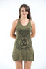 Sure Design Women's Ohm hands Tank Dress Green