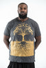 Plus Size Sure Design Men's Tree of Life T-Shirt Gold on Black