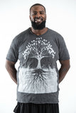 Wholesale Plus Size Sure Design Men's Tree of Life T-Shirt Silver on Black - $11.00