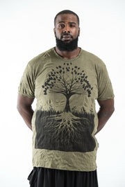 Plus Size Sure Design Men's Tree of Life T-Shirt Green