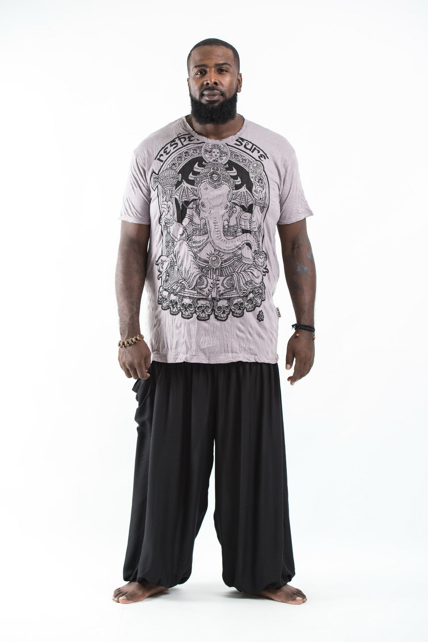 Plus Size Sure Design Men's Batman Ganesh T-Shirt Gray