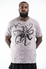 Plus Size Sure Design Men's Octopus T-Shirt Gray
