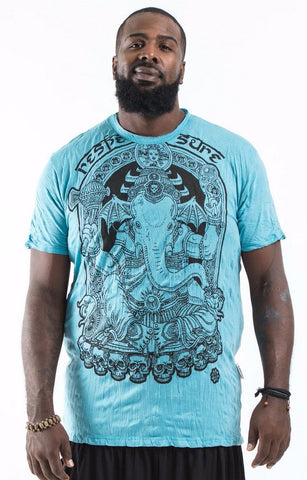 Plus Size Sure Design Men's Batman Ganesh T-Shirt Turquoise