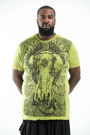 Plus Size Sure Design Men's Wild Elephant T-Shirt Lime