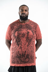 Plus Size Sure Design Men's Wild Elephant T-Shirt Brick