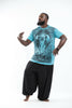 Plus Size Sure Design Men's Wild Elephant T-Shirt Turquoise