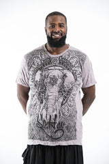 Plus Size Sure Design Men's Wild Elephant T-Shirt Gray