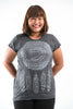 Plus Size Sure Design Women's Dreamcatcher T-Shirt Silver on Black