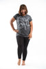 Plus Size Sure Design Women's Octopus T-Shirt Silver on Black
