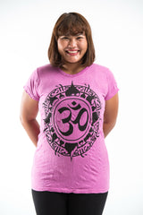 Plus Size Sure Design Women's Infinitee Ohm T-Shirt Pink