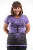 Wholesale Plus Size Sure Design Women's Tree of Life T-Shirt Purple - $11.00