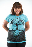 Wholesale Plus Size Sure Design Women's Tree of Life T-Shirt Turquoise - $11.00