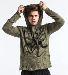 Sure Design Unisex Octopus Hoodie Green