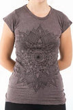 Wholesale Sure Design Women's Lotus Mandala T-Shirt Brown - $9.00