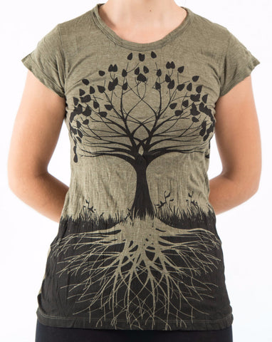 Sure Design Women's Tree of Life T-Shirt Green