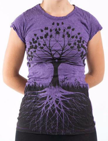 Sure Design Women's Tree Of Life T-Shirt Purple