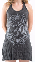 Sure Design Women's Infinitee Ohm Tank Dress Silver on Black