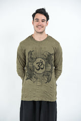 Sure Design Unisex Ohm and Koi fish Long Sleeve T-Shirt Green