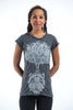 Sure Design Women's Celtic Tree T-Shirt Silver on Black