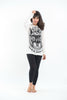 Sure Design Unisex Three Eyed Cat Hoodie White