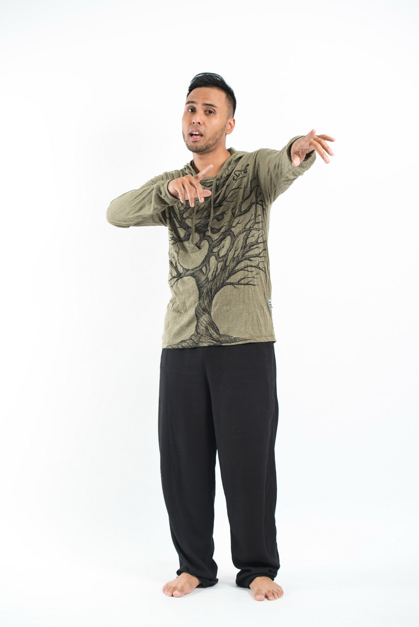 Sure Design Unisex Om Tree Hoodie Green