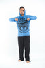 Sure Design Unisex Three Eyed Cat Hoodie Blue