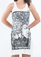 Sure Design Women's Sanskrit Buddha Tank Dress White