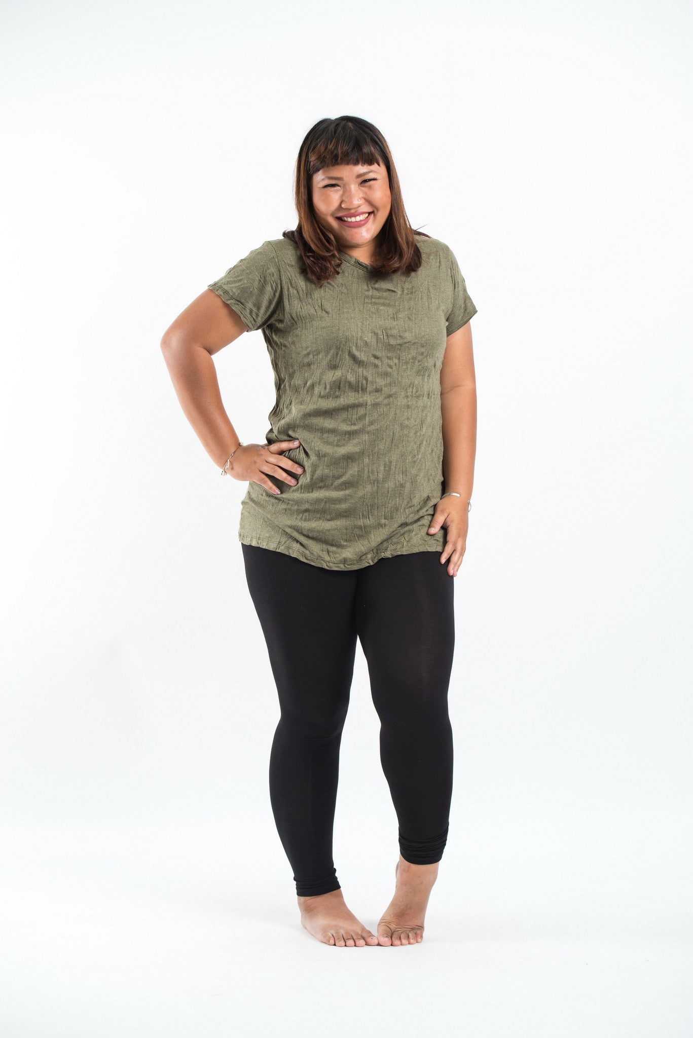 Plus Size Sure Design Women's Blank T-Shirt Green