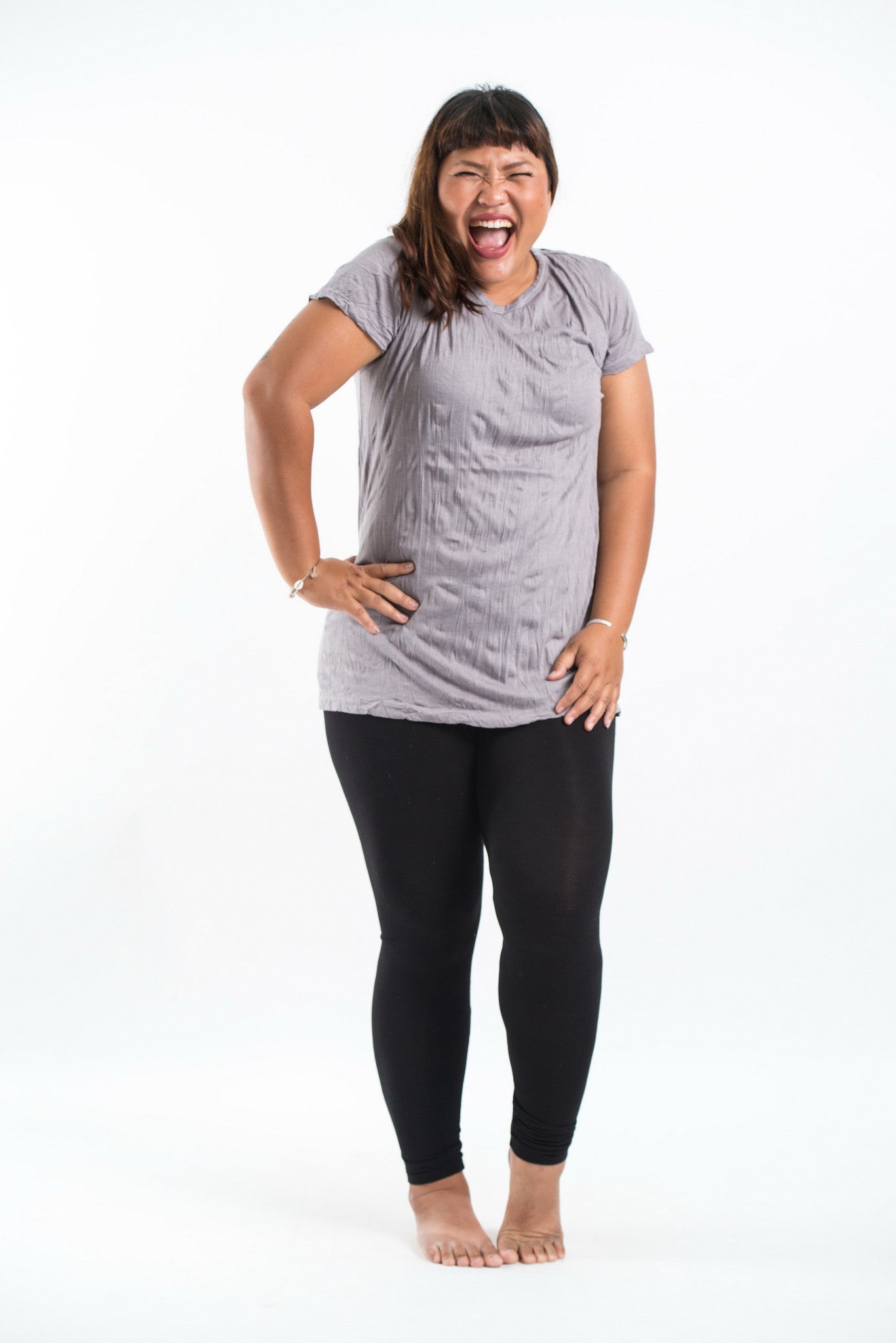 Plus Size Sure Design Women's Blank T-Shirt Gray
